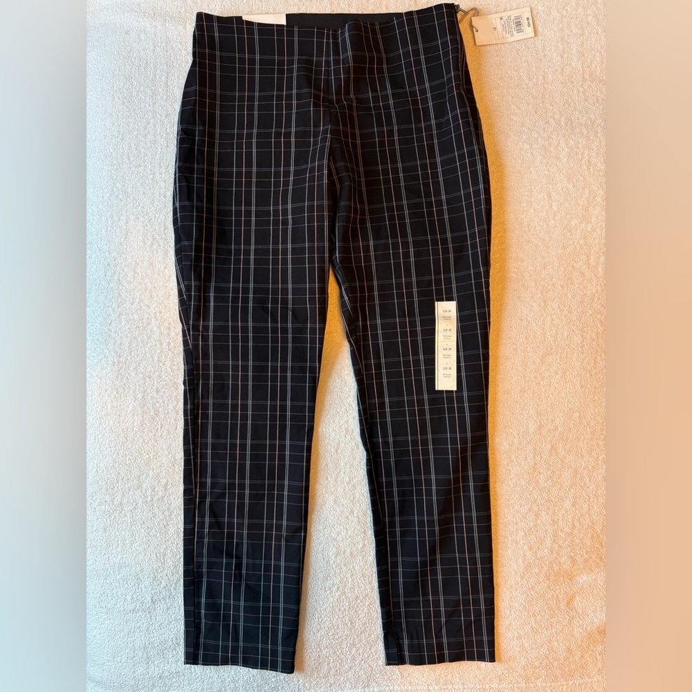 A New Day Black “Skinny Ankle” Checkered Pants, NWT, Women’s Sz 12
